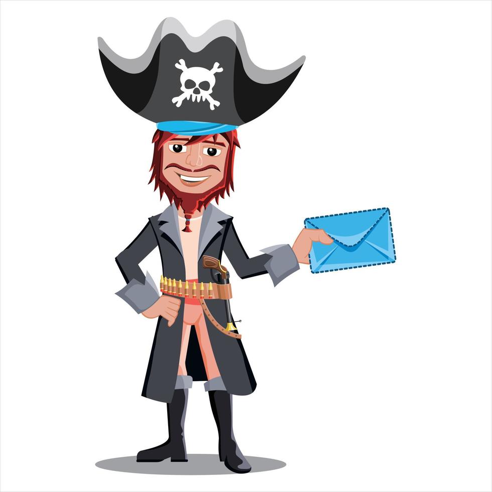 vettore illustrazione di pirata cartone animato personaggio