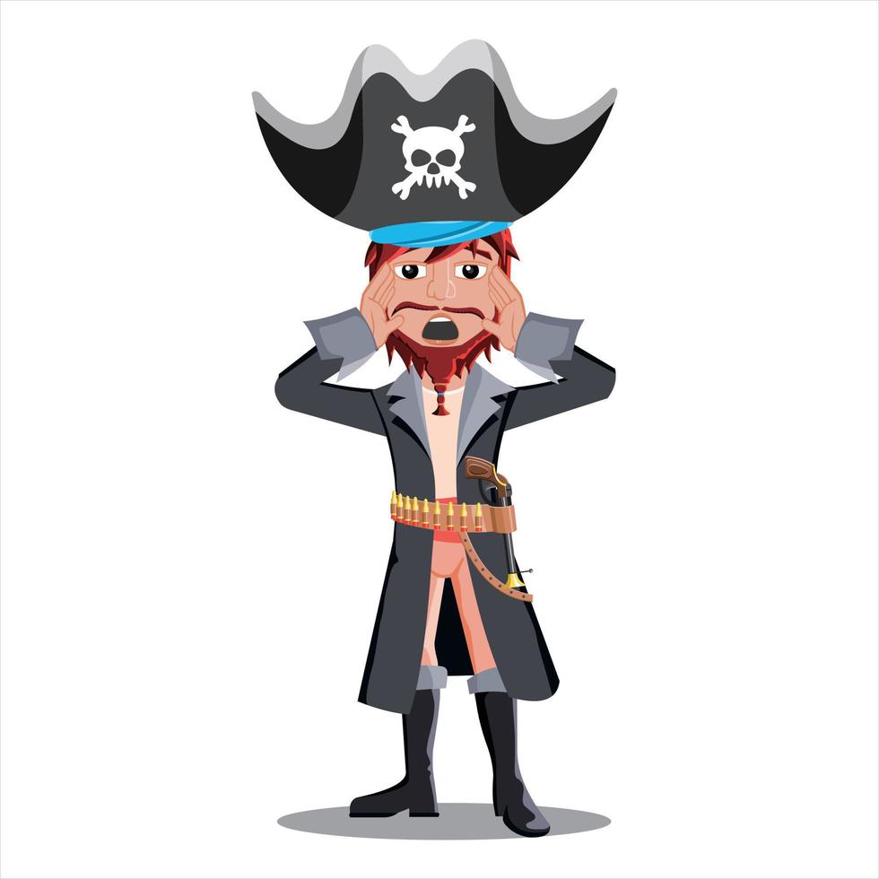 vettore illustrazione di pirata cartone animato personaggio