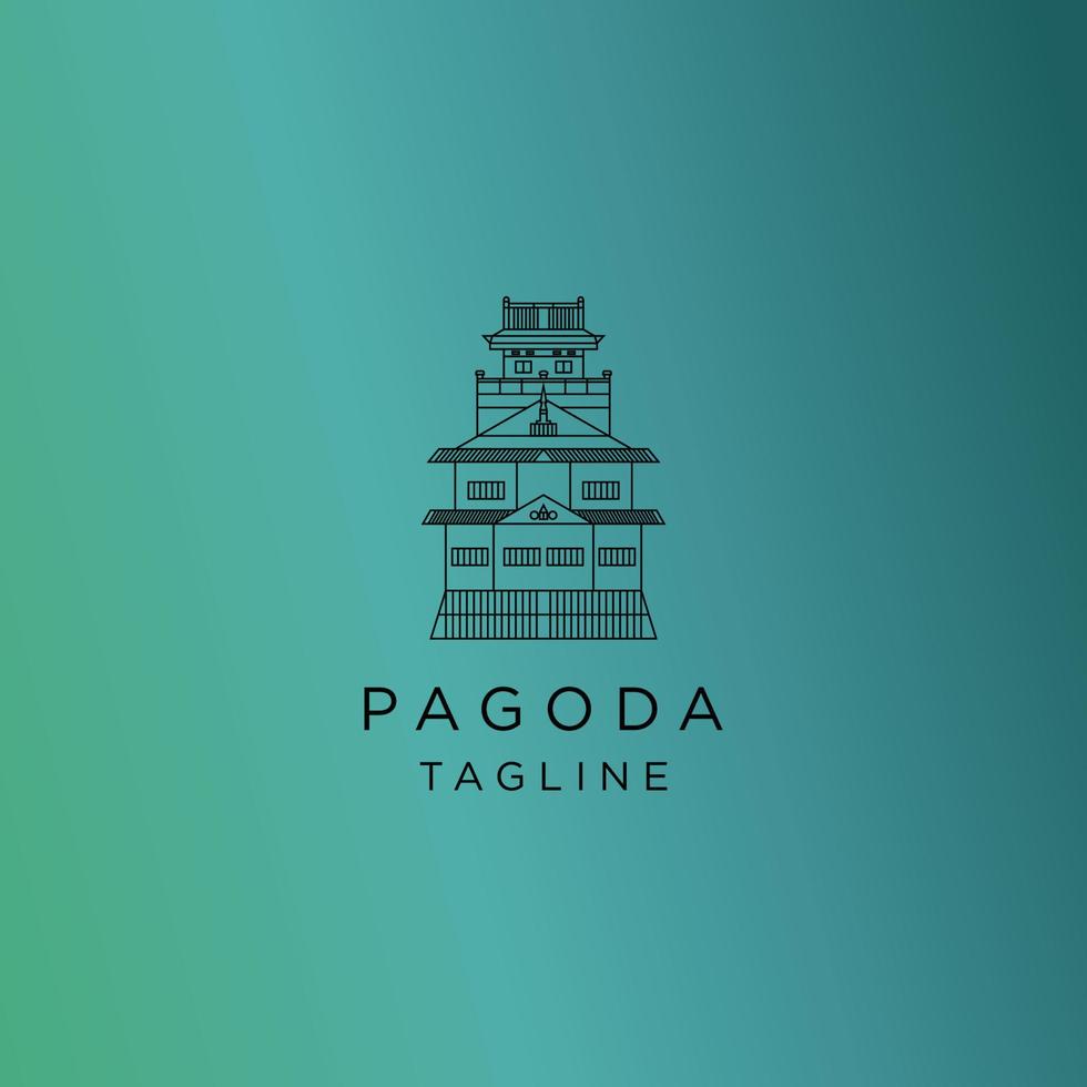 pagoda logo design icona elettore vettore