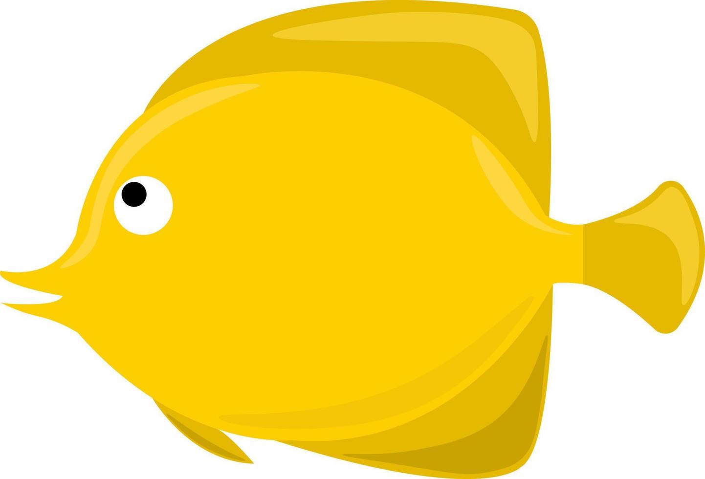 giallo pesce, illustrazione, vettore su bianca sfondo.