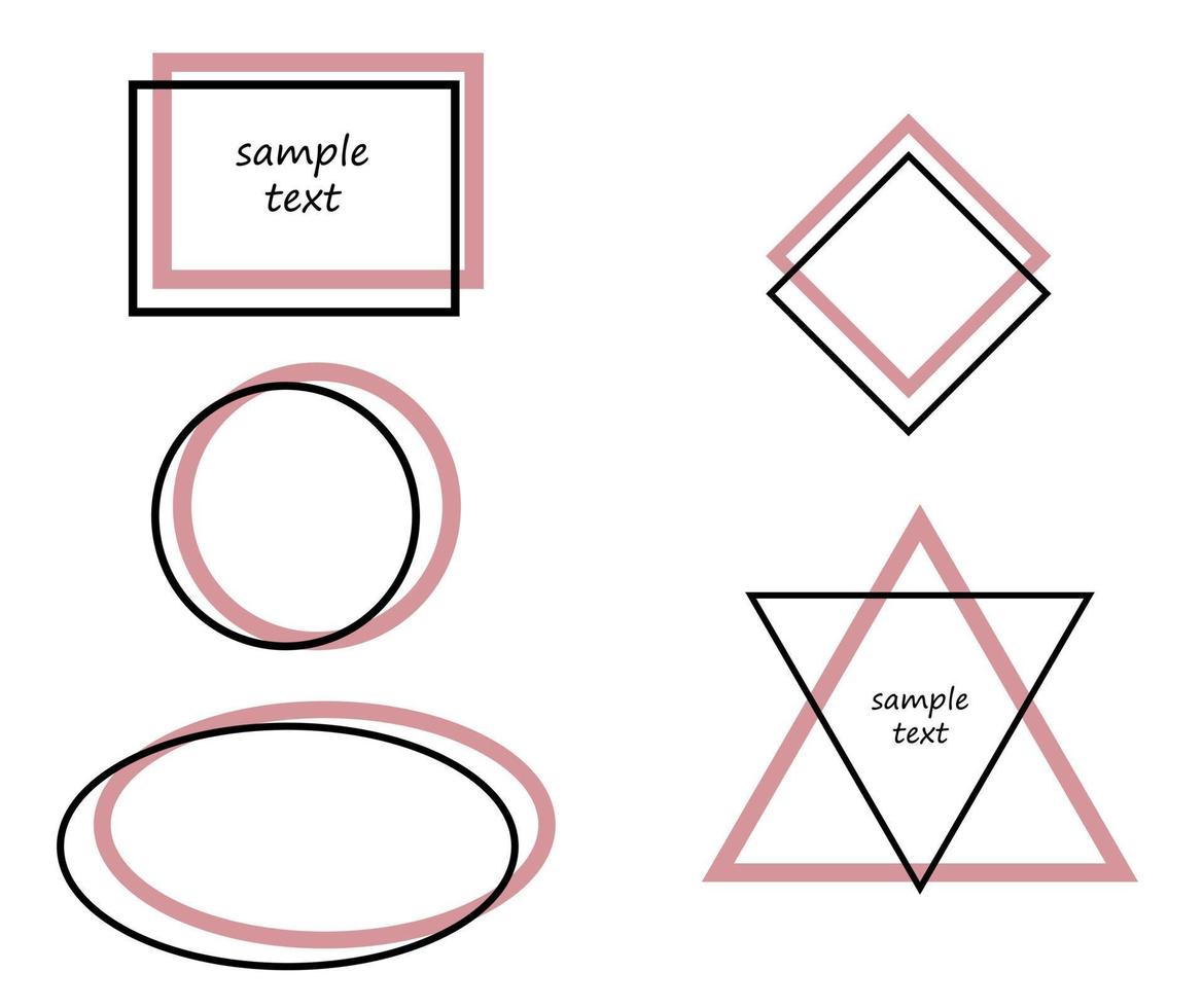 impostato di Doppio montatura per scritta. elementi per design. semplice geometrico elementi vettore