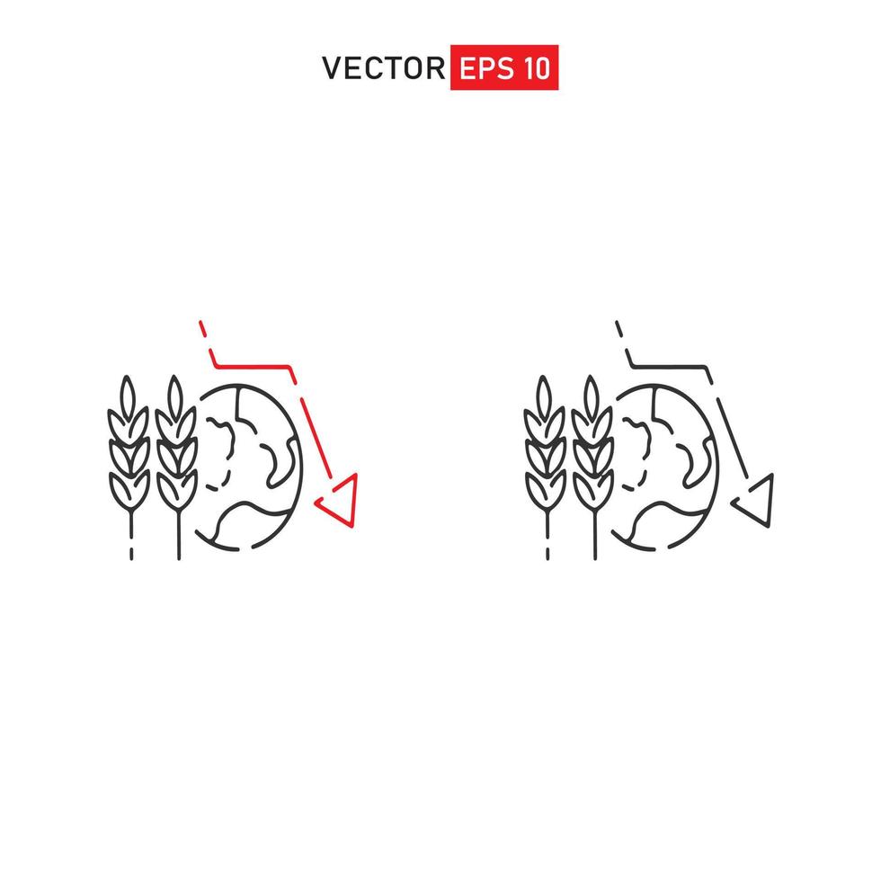 globale cibo crisi mondo linea icona. grano, Grano o Farina di mais. fame, povertà e carestia. Aiuto mercato Farina prezzo. schema povero carestia vettore icona