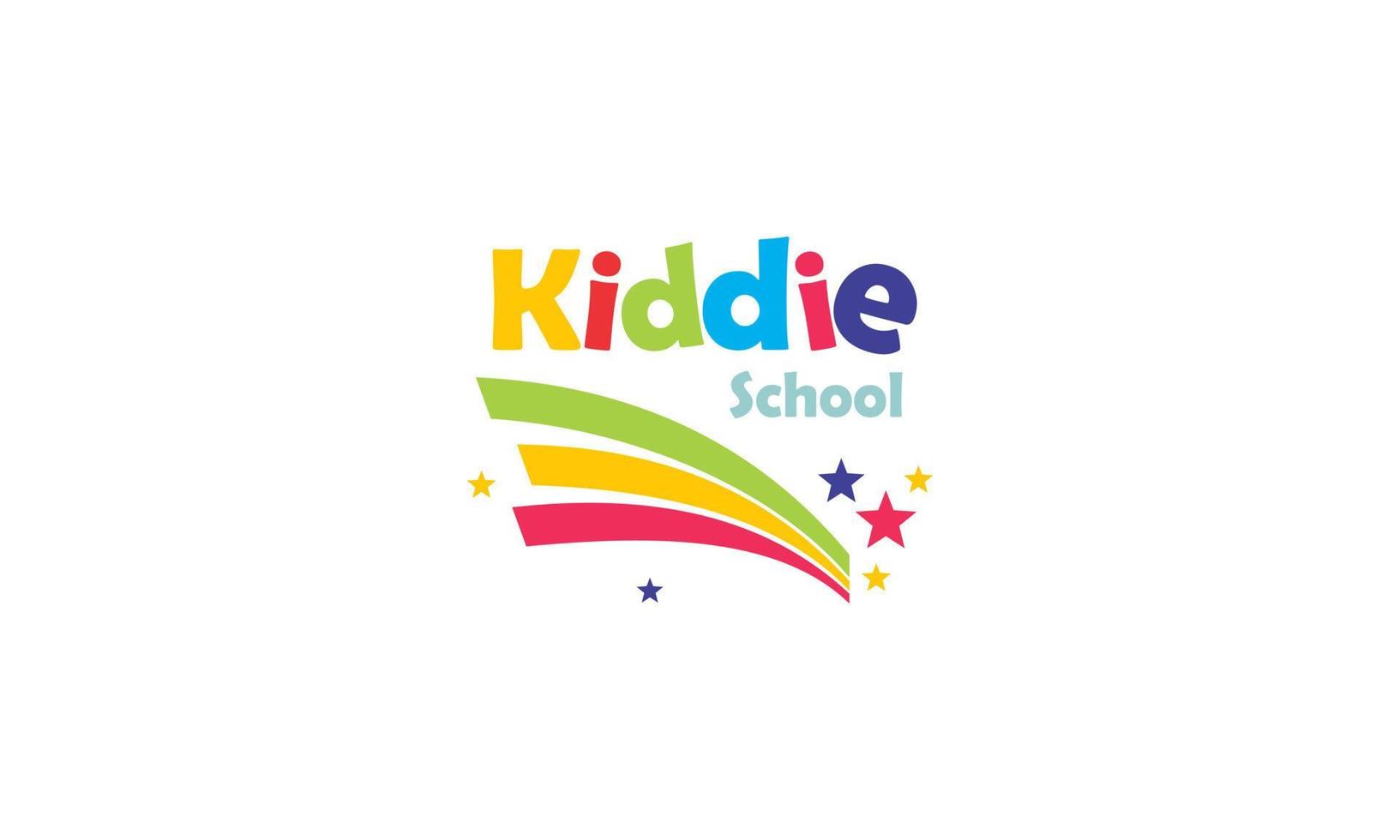 kiddie scuola elementare colorato vettore logo design illustrazione