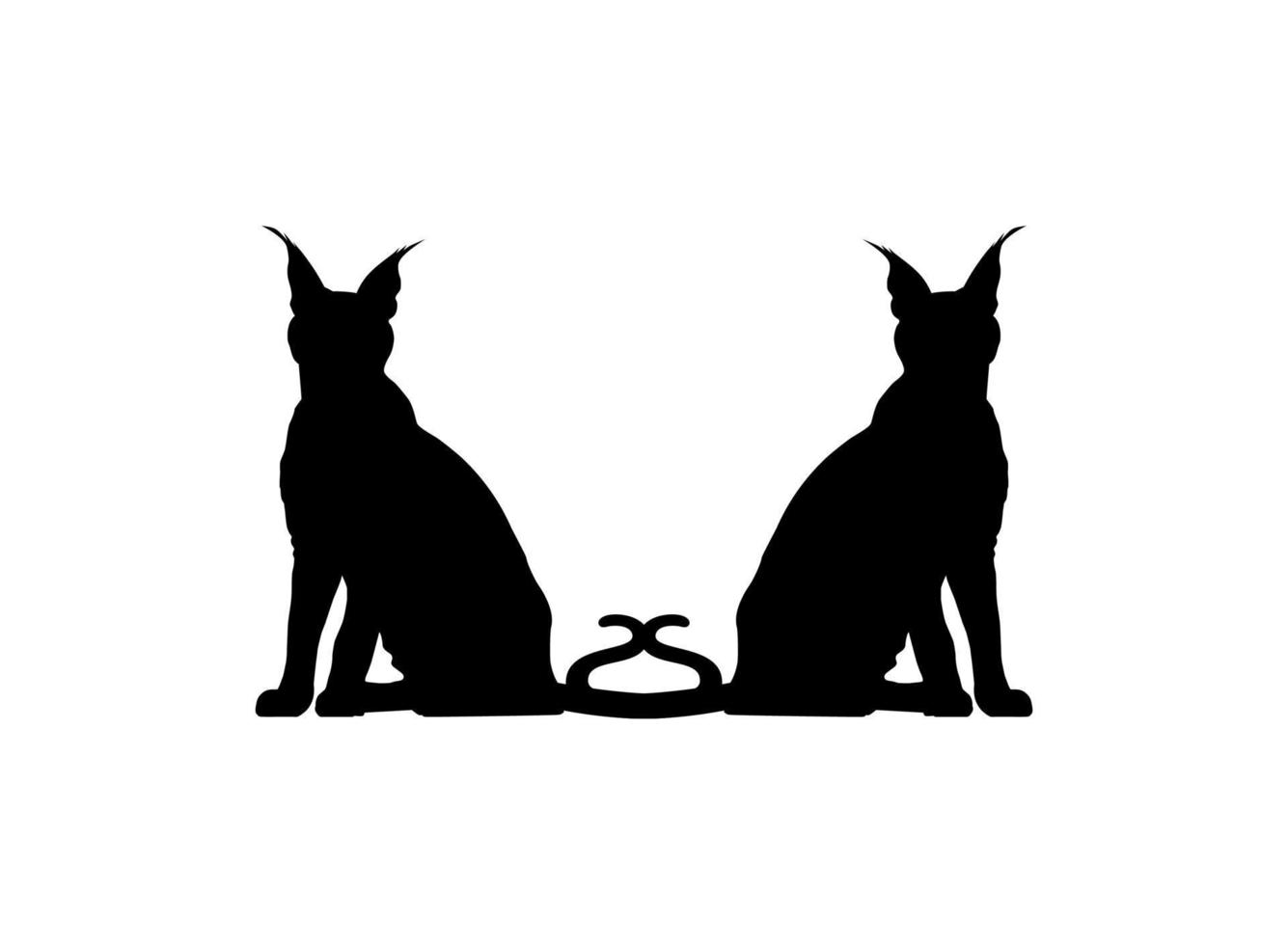 paio di il Caracal gatto silhouette per arte illustrazione, logo, pittogramma, sito web o grafico design elemento. vettore illustrazione