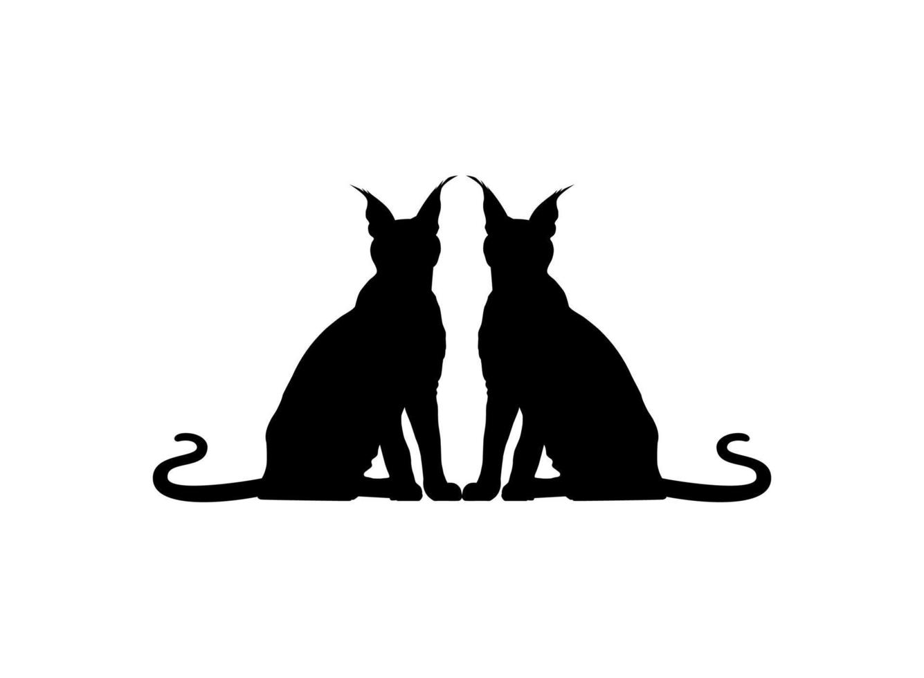 paio di il Caracal gatto silhouette per arte illustrazione, logo, pittogramma, sito web o grafico design elemento. vettore illustrazione