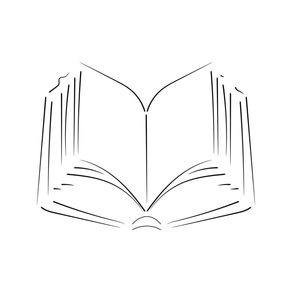 mano disegnato schema di un Aperto libro vettore