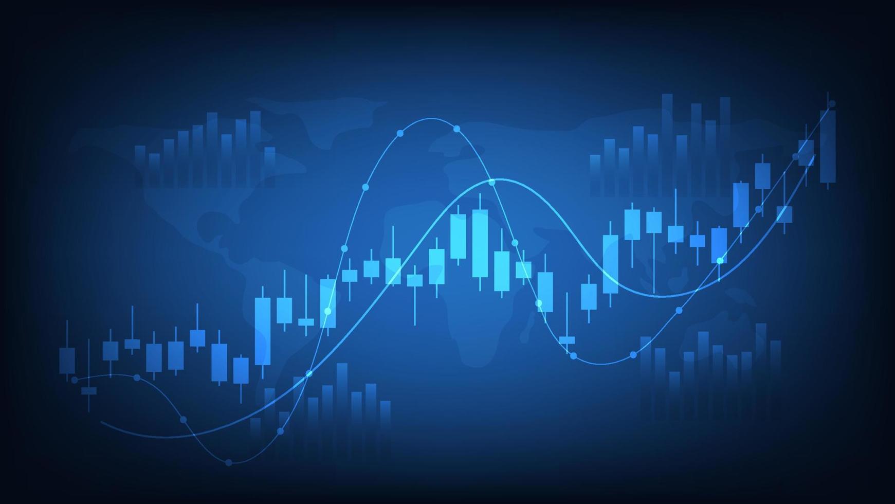 economia situazione concetto. finanziario attività commerciale statistica con candeliere grafico mostrare azione mercato vettore