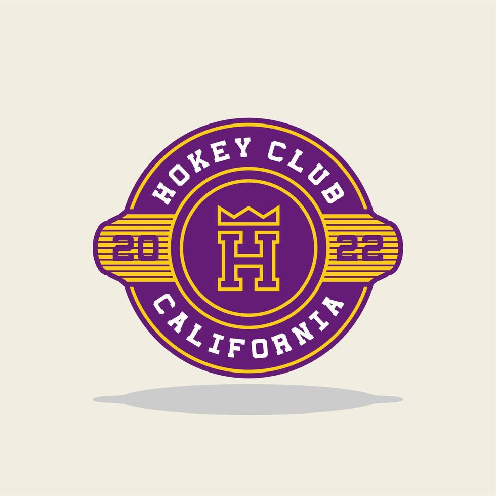 hockey club emblema distintivo con iniziale h logo vettore