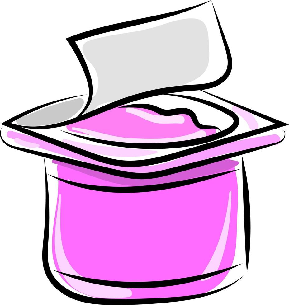 rosa Yogurt, illustrazione, vettore su bianca sfondo.