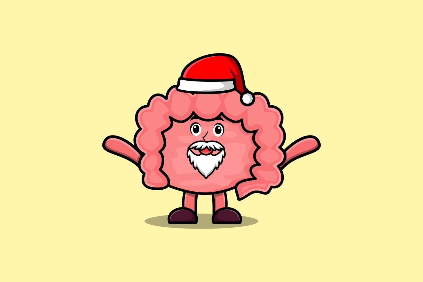 cartone animato portafortuna intestino Santa Claus Natale vettore