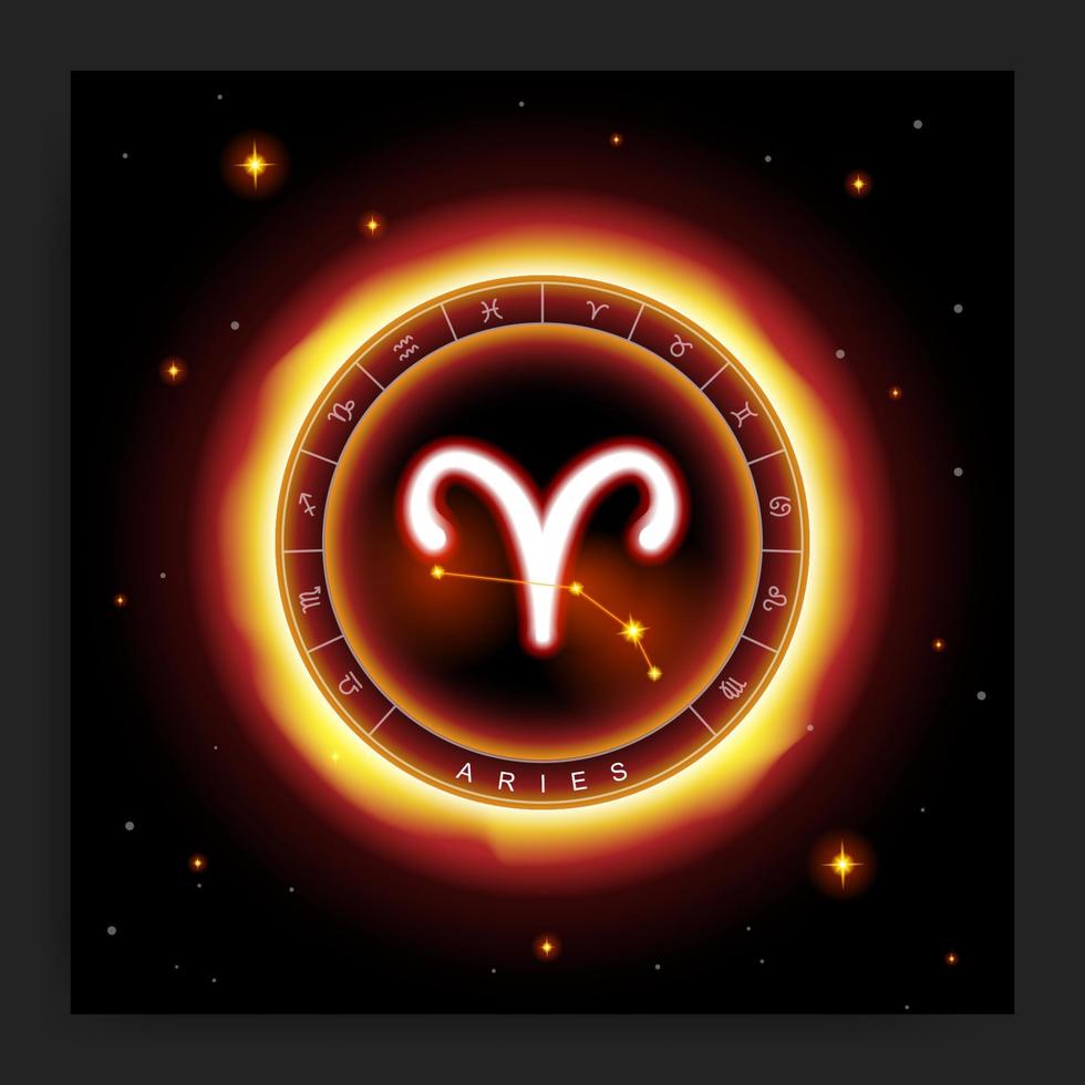 Ariete zodiaco costellazione simbolo con moderno, esoterico e boho stili. in forma per paranormale, tarocco lettori e astrologi vettore