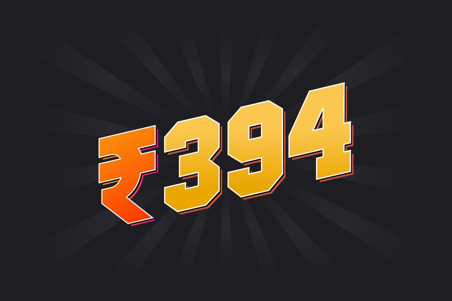 394 indiano rupia vettore moneta Immagine. 394 rupia simbolo grassetto testo vettore illustrazione