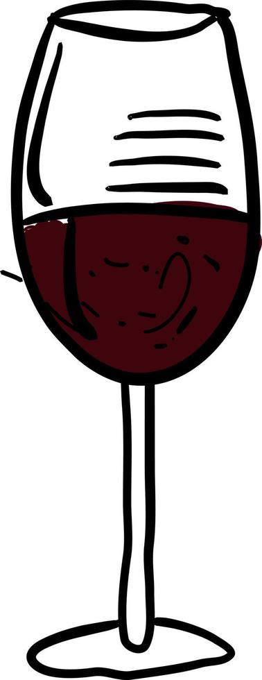 rosso vino nel bicchiere, illustrazione, vettore su bianca sfondo.