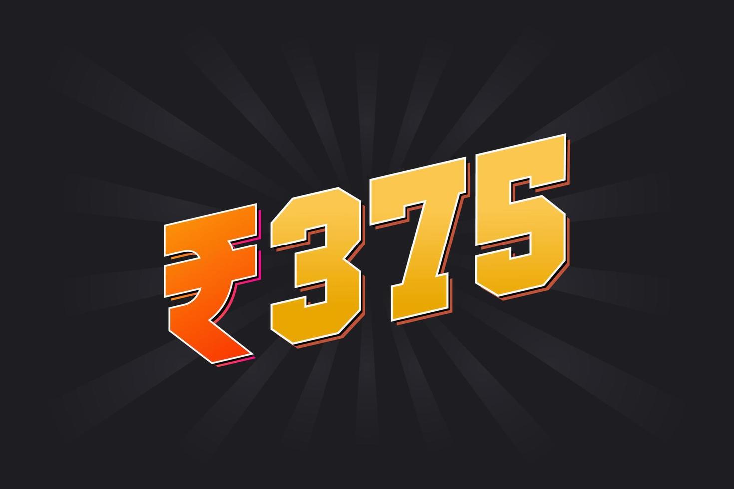 375 indiano rupia vettore moneta Immagine. 375 rupia simbolo grassetto testo vettore illustrazione
