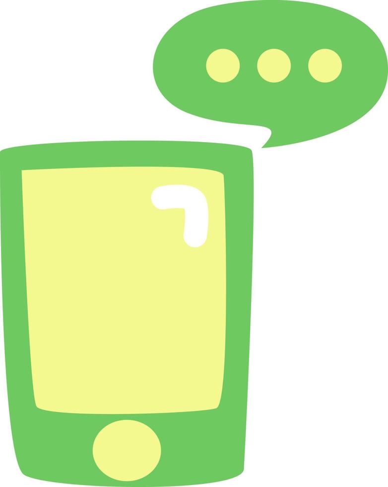 verde Telefono Messaggio, illustrazione, vettore, su un' bianca sfondo. vettore