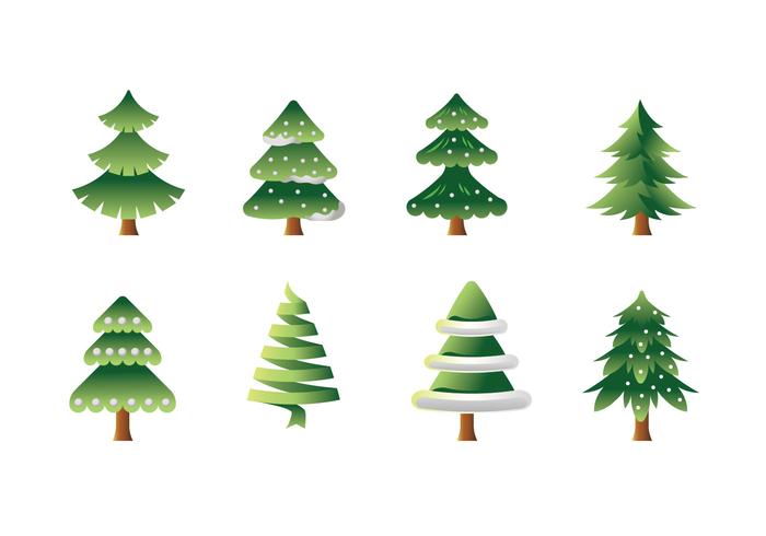 Insieme vettoriale di alberi di Natale o Sapin