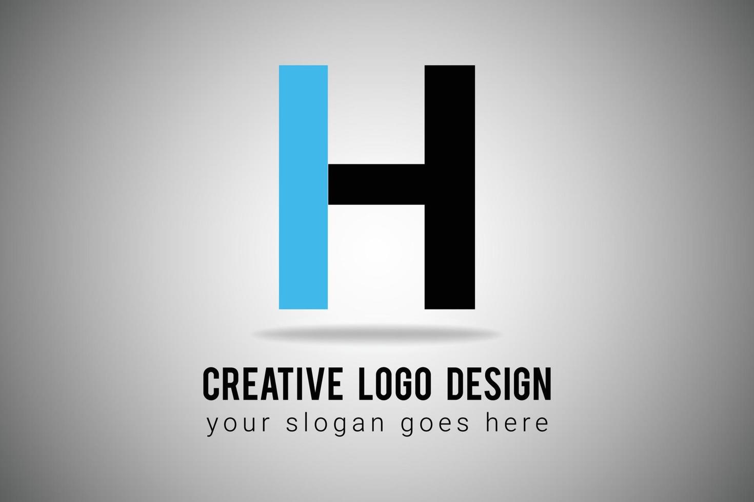 lettera h logo nel blu e nero colore minimo logo design. creativo h lettera icona vettore illustrazione.