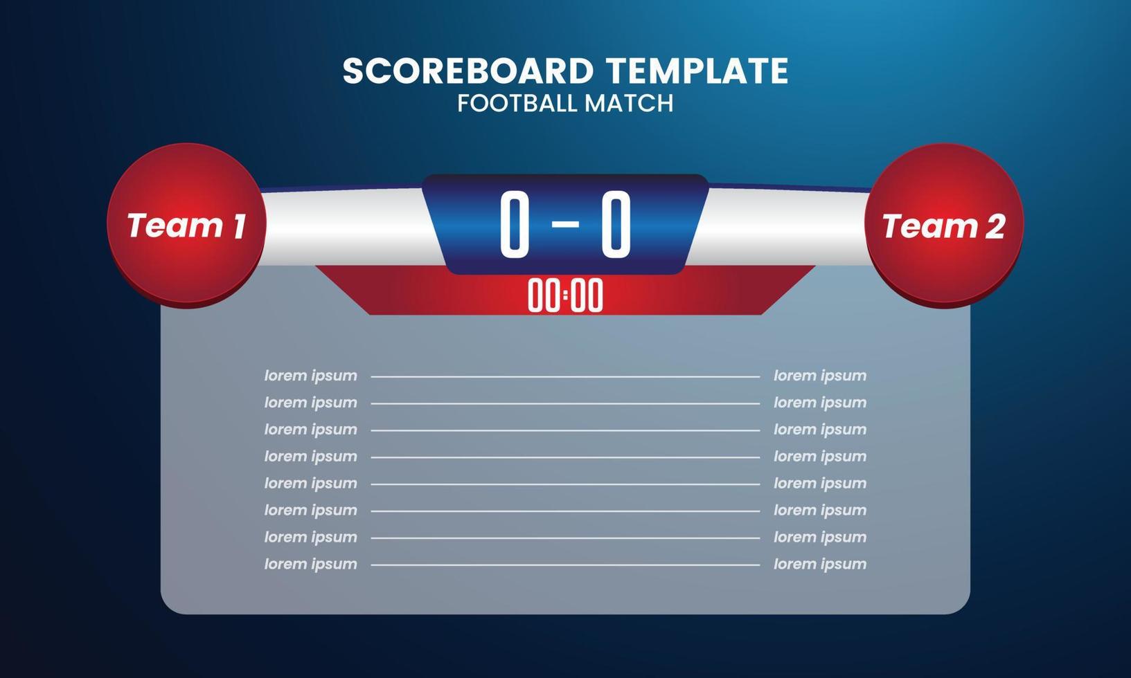 moderno futuro calcio tabellone segnapunti e globale statistiche trasmissione grafico calcio modello vettore