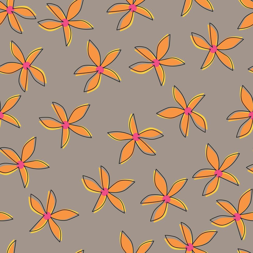 fiori senza soluzione di continuità modello, vettore arancia fiori su un' neutro sfondo