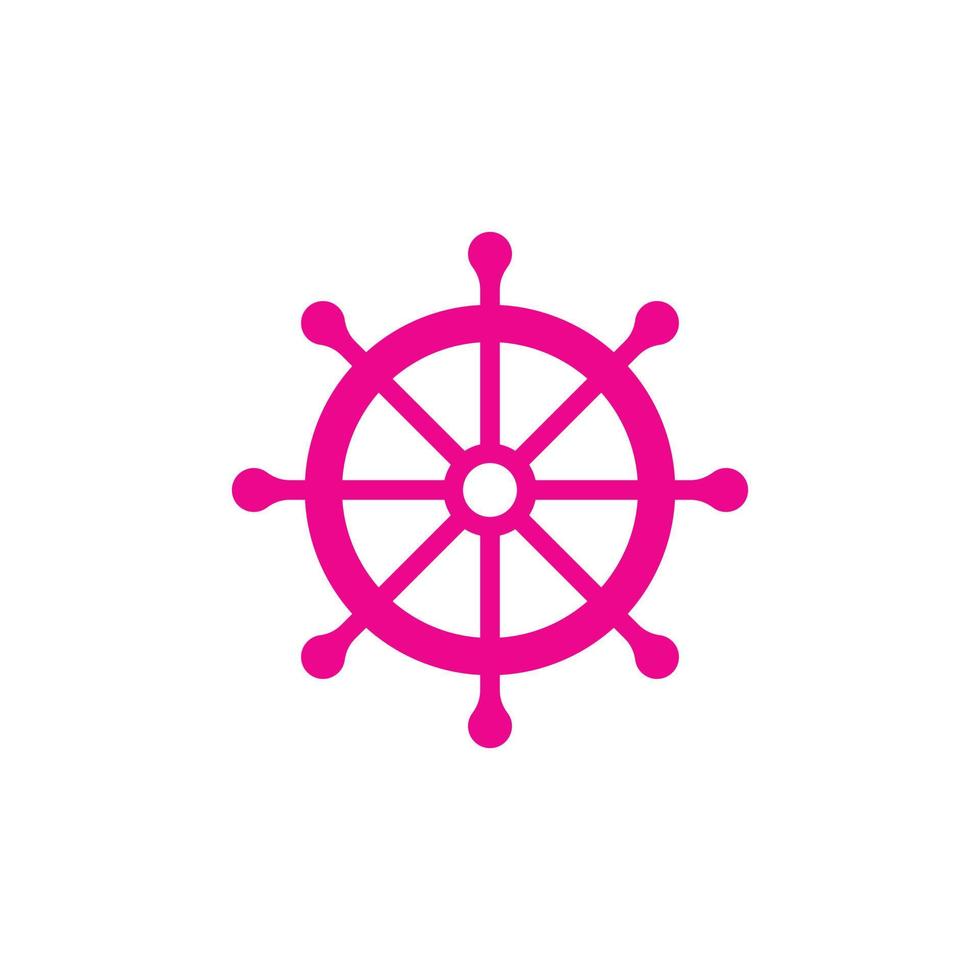eps10 rosa vettore nave timone ruota astratto arte icona isolato su bianca sfondo. del capitano timone simbolo nel un' semplice piatto di moda moderno stile per il tuo sito web disegno, logo, e mobile App
