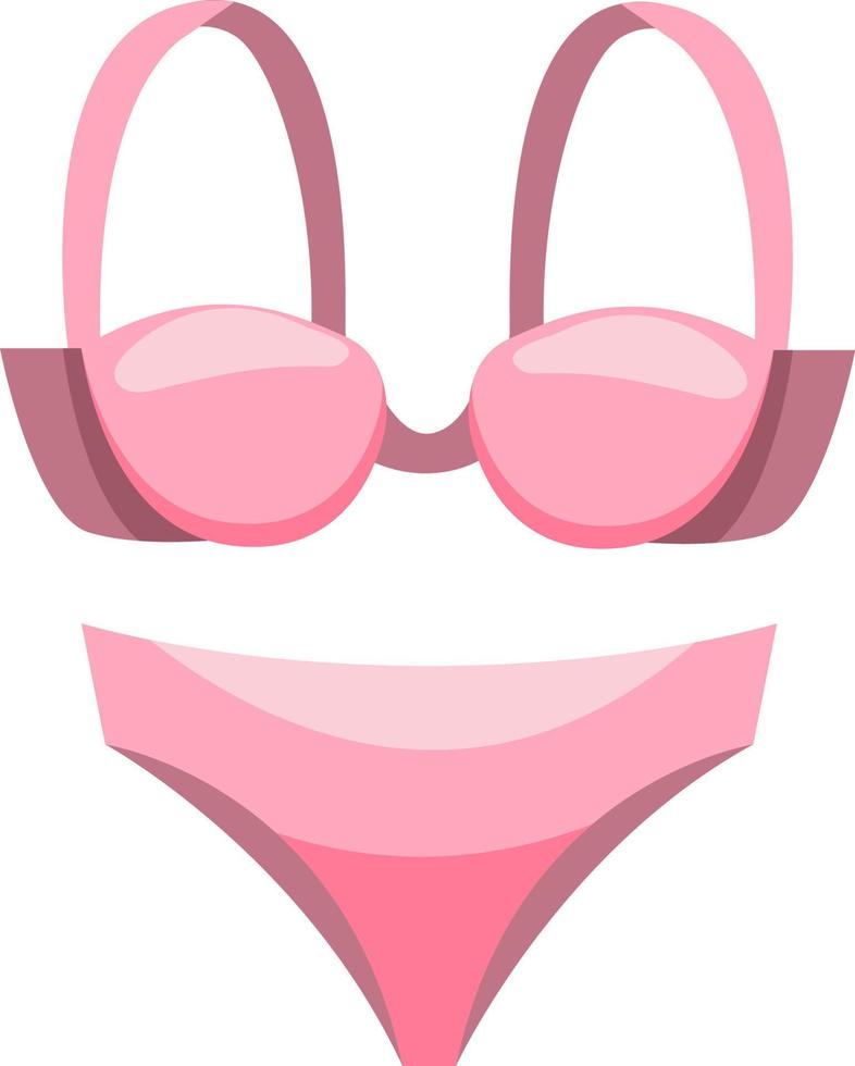 rosa bikini costume da bagno nel cartone animato stile isolato su bianca sfondo vettore