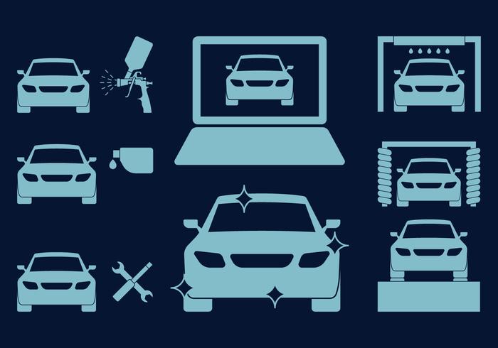 Icone di riparazione della carrozzeria vettore