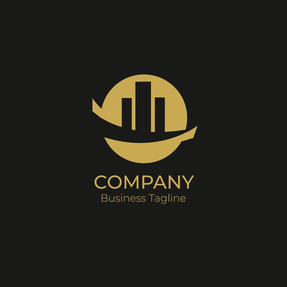 logo azienda attività commerciale nero oro vettore