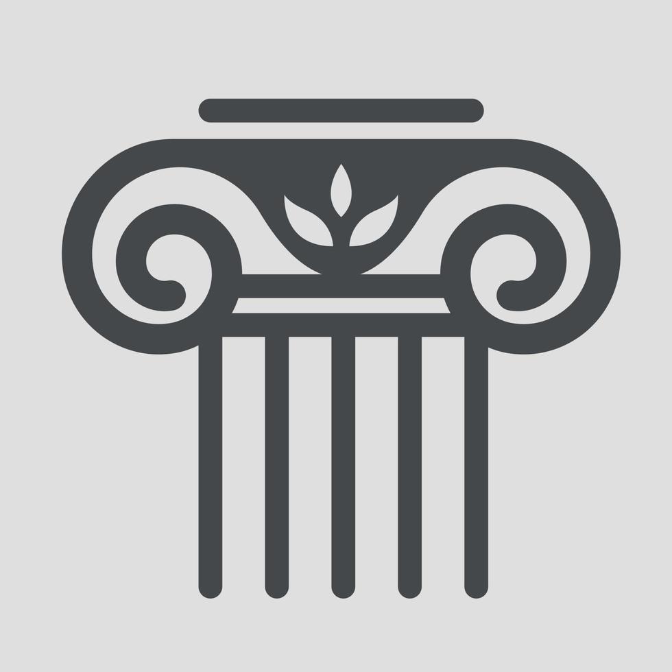 ionico antico colonna. greco pilastro, architettura elemento. logo design. vettore illustrazione