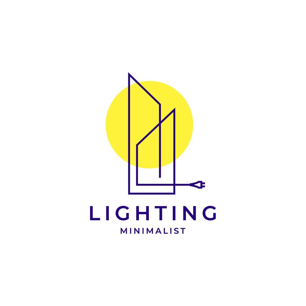 minimalista edificio illuminazione moderno logo design vettore