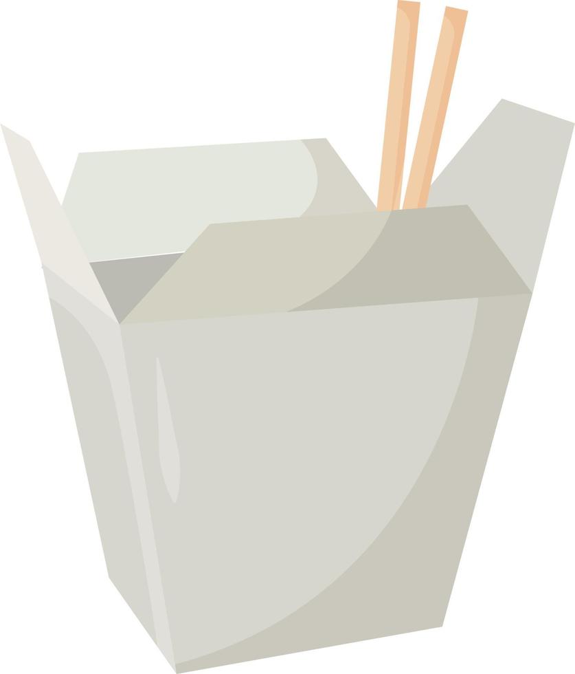 Cinese cibo scatola, illustrazione, vettore su bianca sfondo