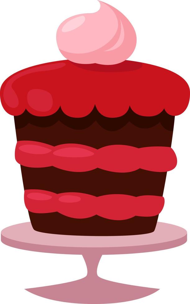rosso velluto torta, illustrazione, vettore su bianca sfondo