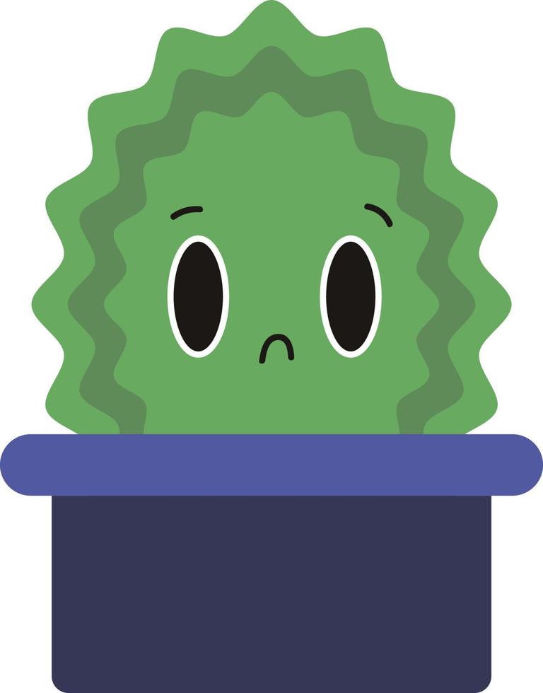 triste poco cactus, illustrazione, vettore su bianca sfondo.