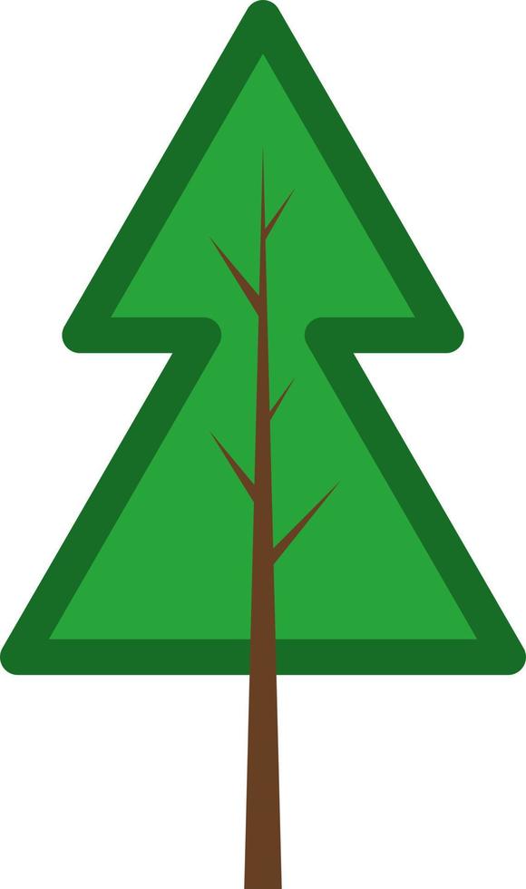 verde Natale albero, illustrazione, su un' bianca sfondo. vettore