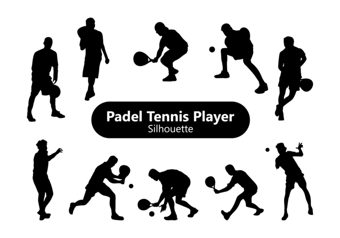 Silhouette di giocatore di tennis padel vettore