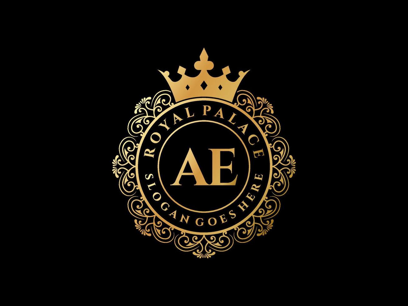 lettera ae antico reale lusso vittoriano logo con ornamentale telaio. vettore