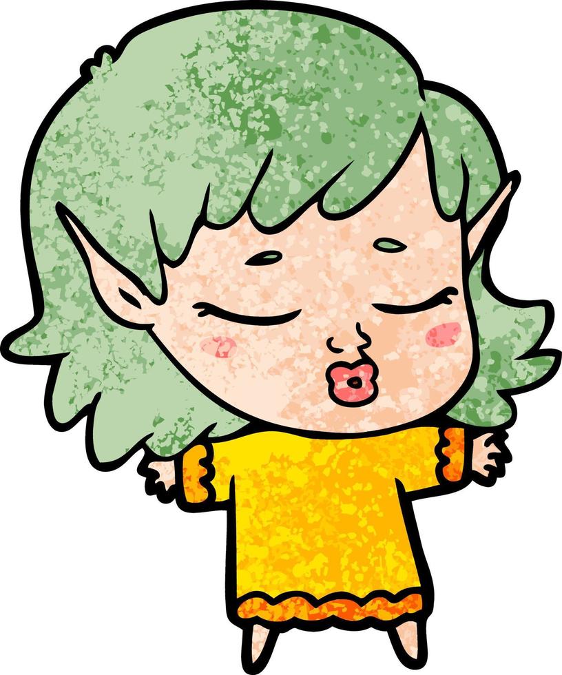 vettore elfo ragazza personaggio nel cartone animato stile