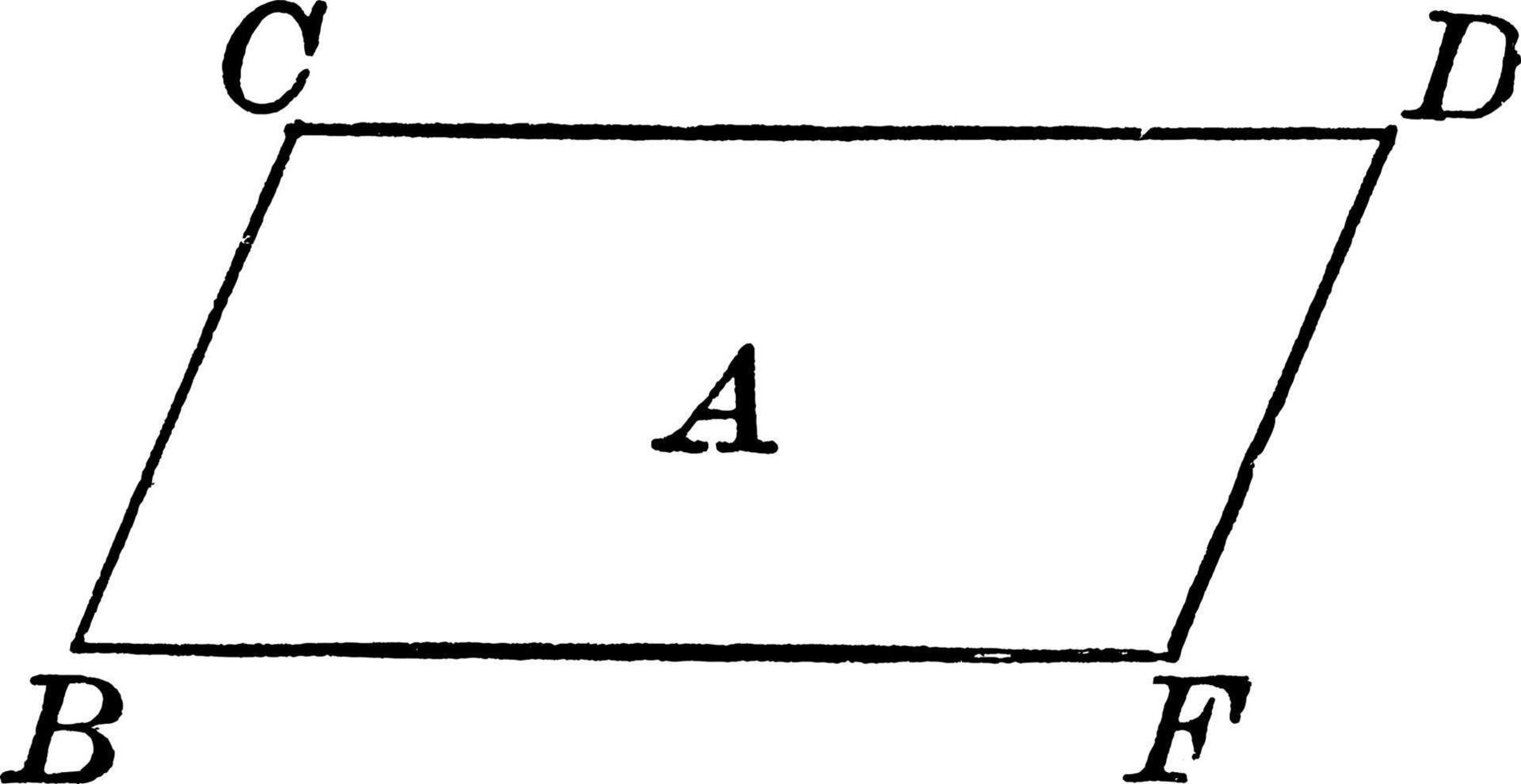 parallelogrammo con vertici etichettato, Vintage ▾ illustrazione vettore