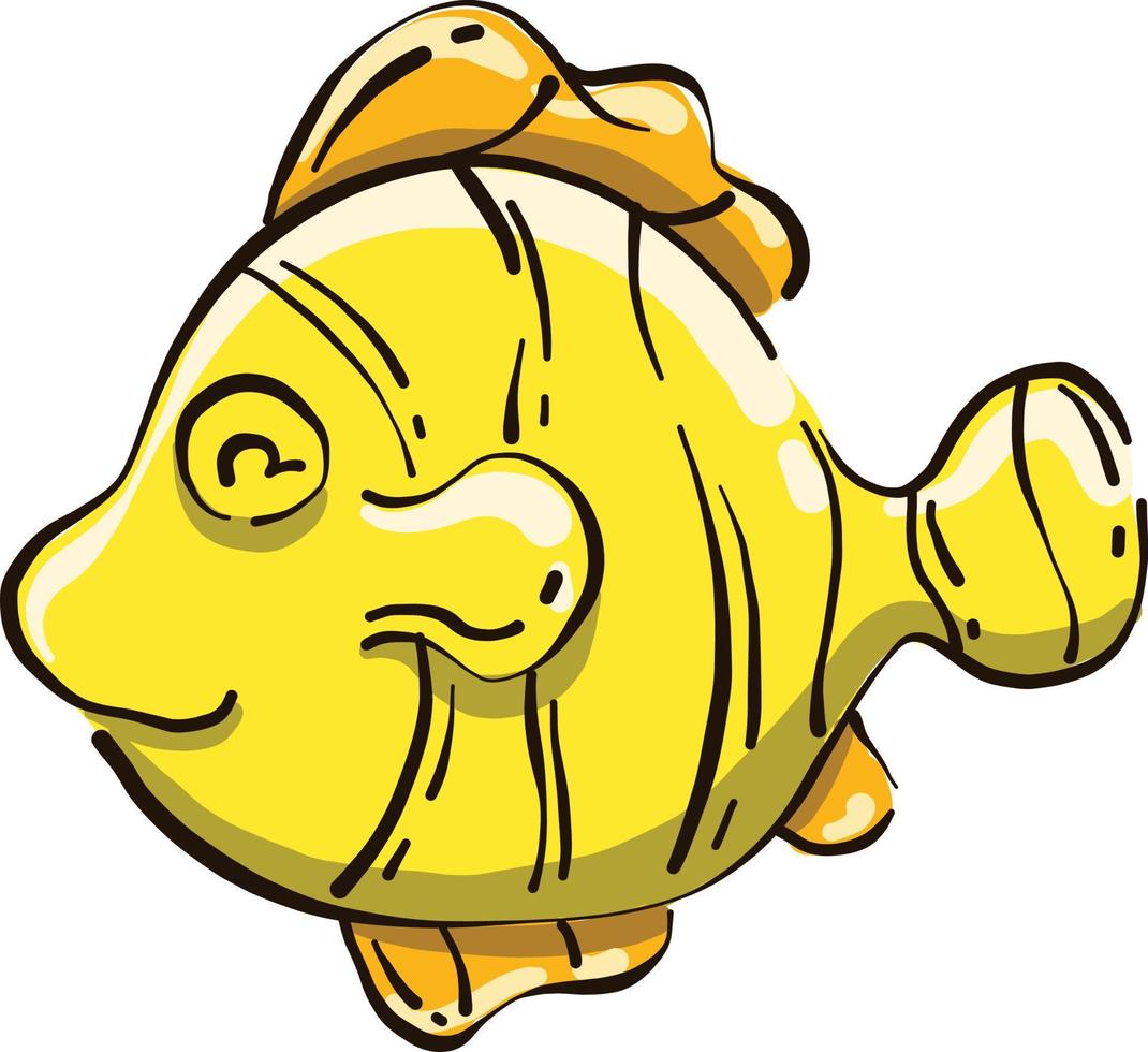 giallo pesce, illustrazione, vettore su bianca sfondo.