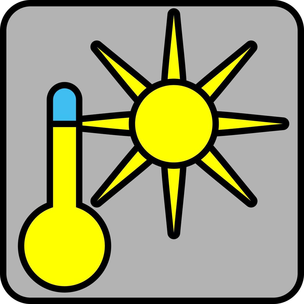 caldo soleggiato tempo atmosferico, illustrazione, vettore su un' bianca sfondo.