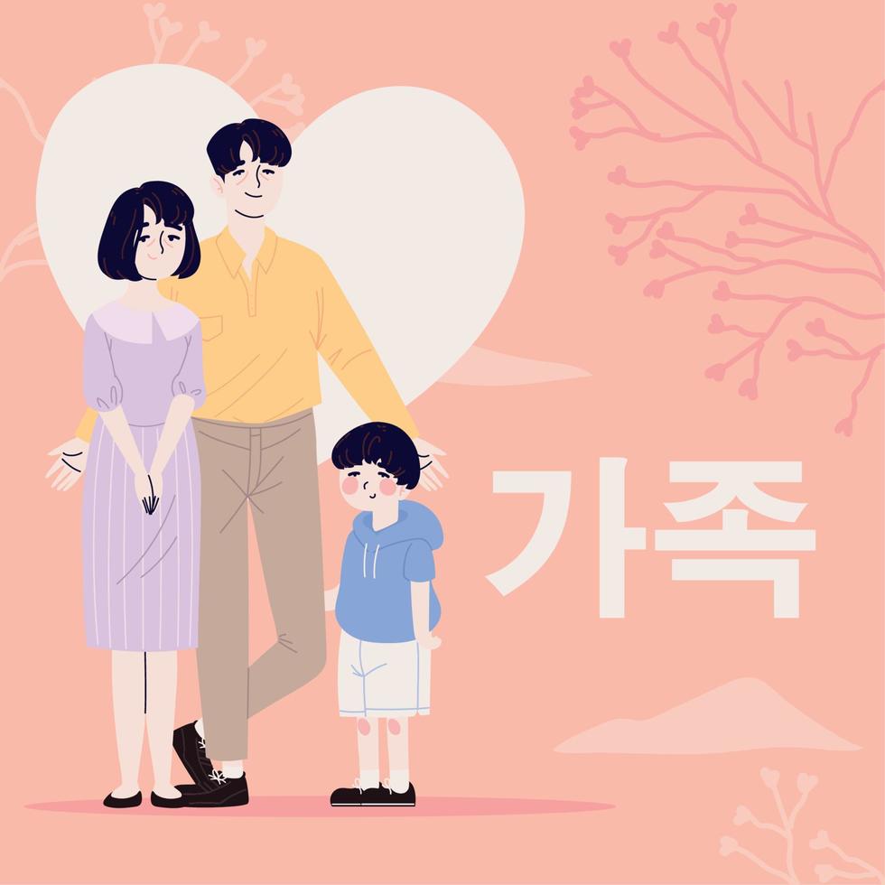 coreano famiglia bandiera vettore