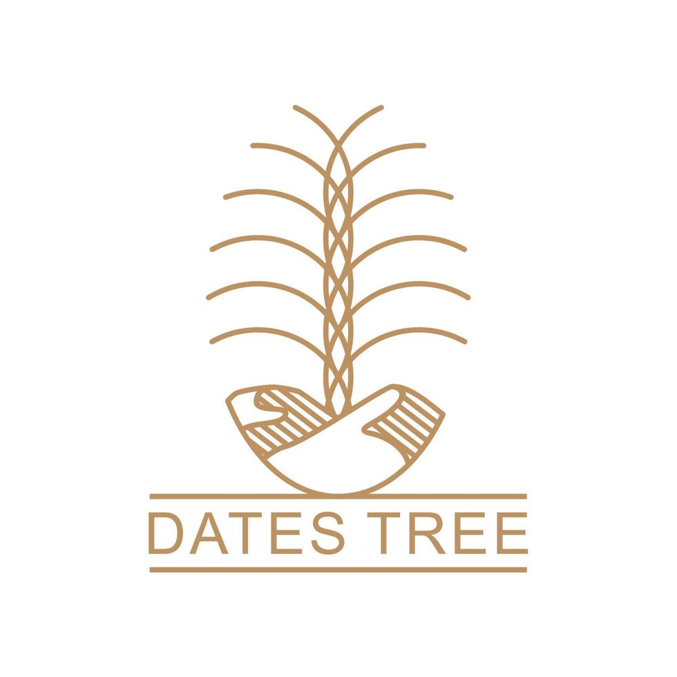 date albero logo. arabo date albero logo vettore