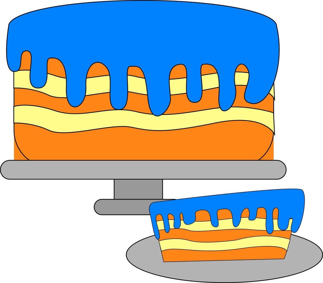 gustoso blu torta, illustrazione, vettore su bianca sfondo.