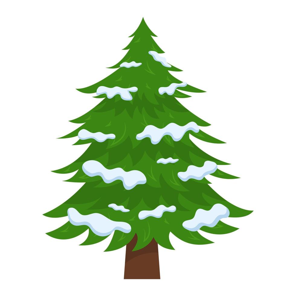 Natale albero con neve su il rami. vettore illustrazione.