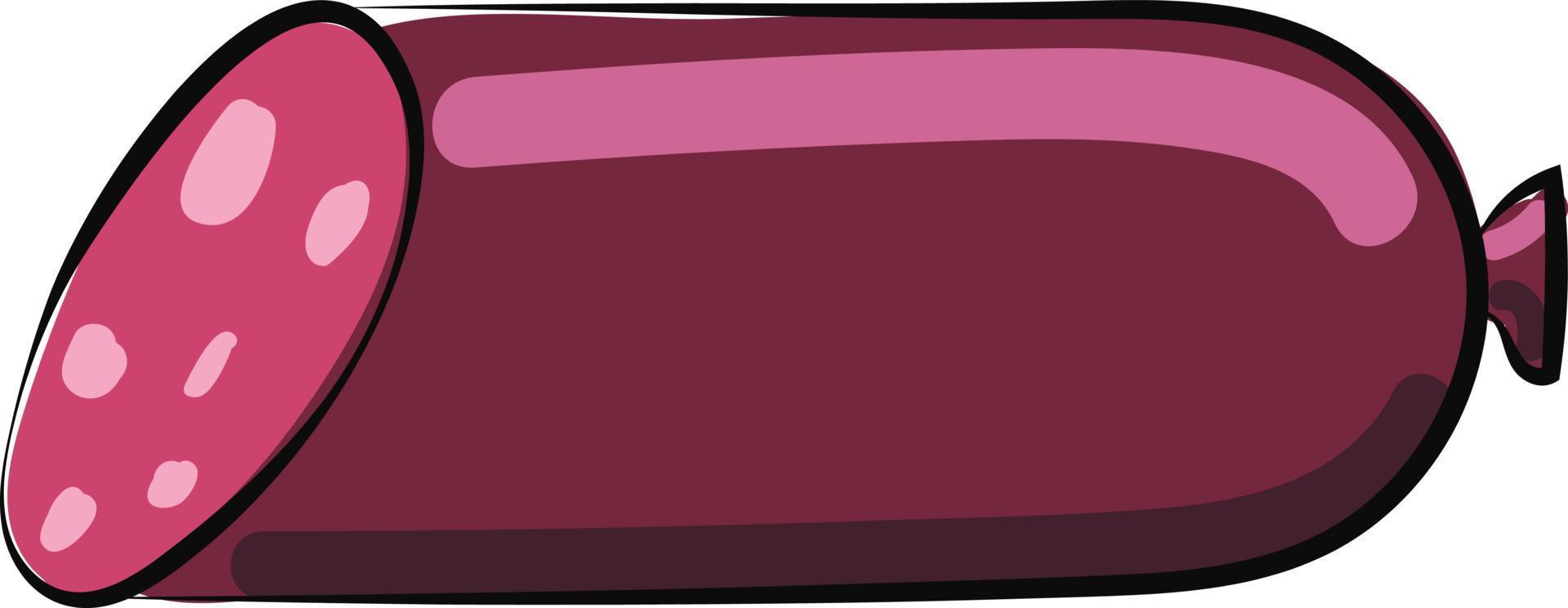 rosso salsiccia, illustrazione, vettore su bianca sfondo