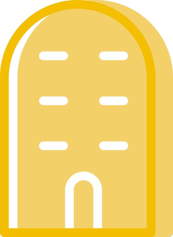 giallo edificio con piccolo finestre, illustrazione, vettore, su un' bianca sfondo. vettore