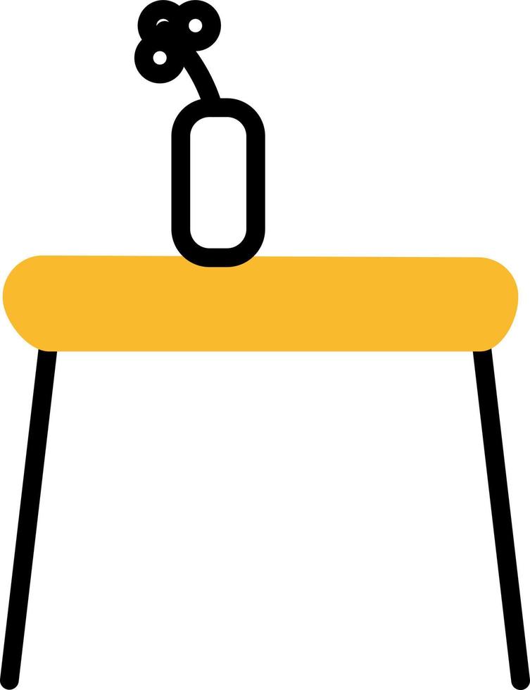 giallo tavolo, illustrazione, vettore su un' bianca sfondo.