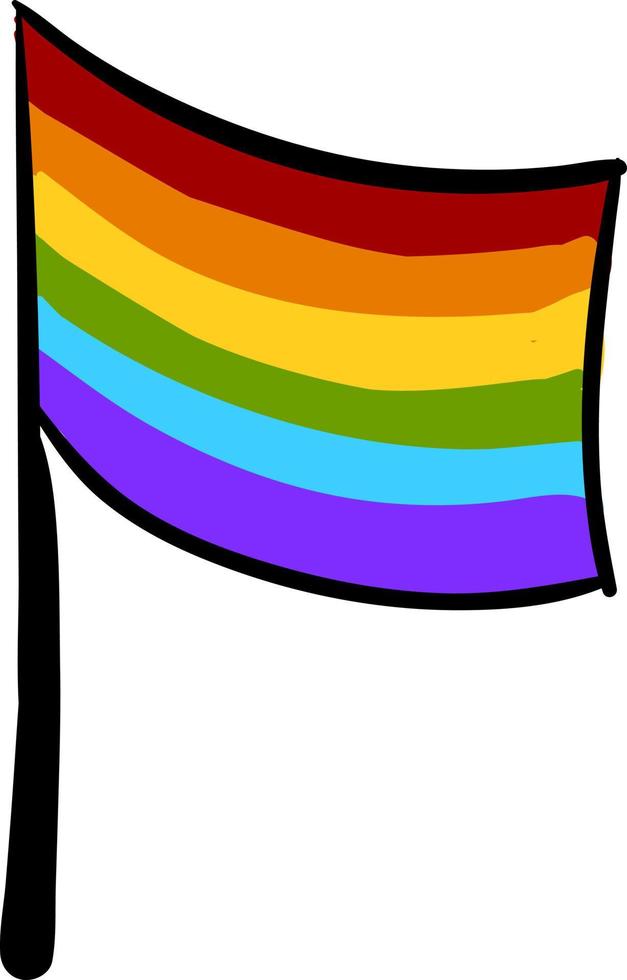 arcobaleno bandiera, illustrazione, vettore su bianca sfondo