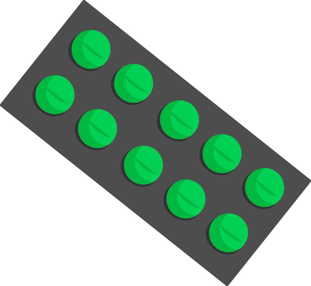 verde pillole, illustrazione, vettore su bianca sfondo.