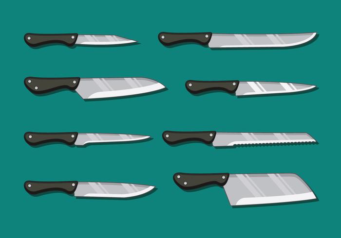 Confezione di coltelli da cucina vettore