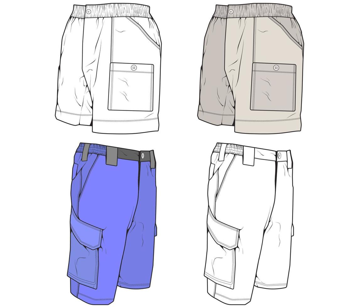 corto pantaloni disegno vettore, corto pantaloni nel un' schizzo stile, formatori modello, vettore illustrazione.